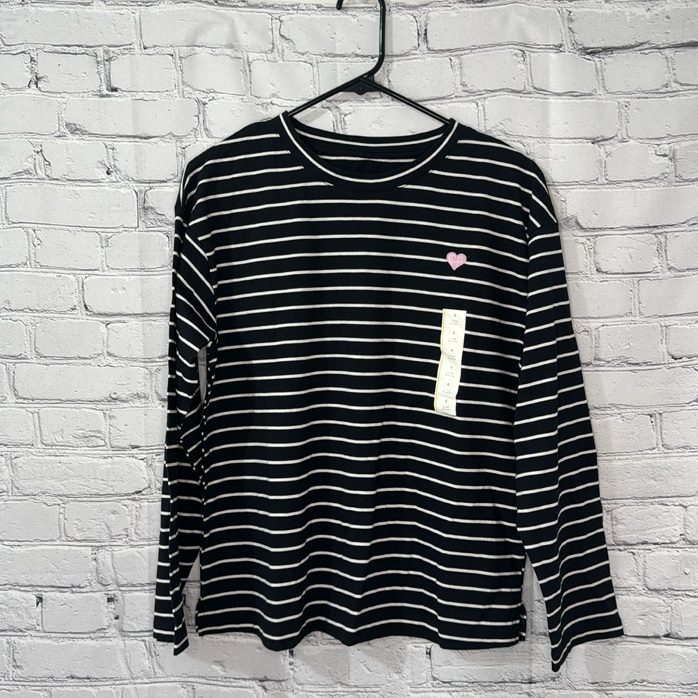 NWT Striped Long Sleeve with Heart